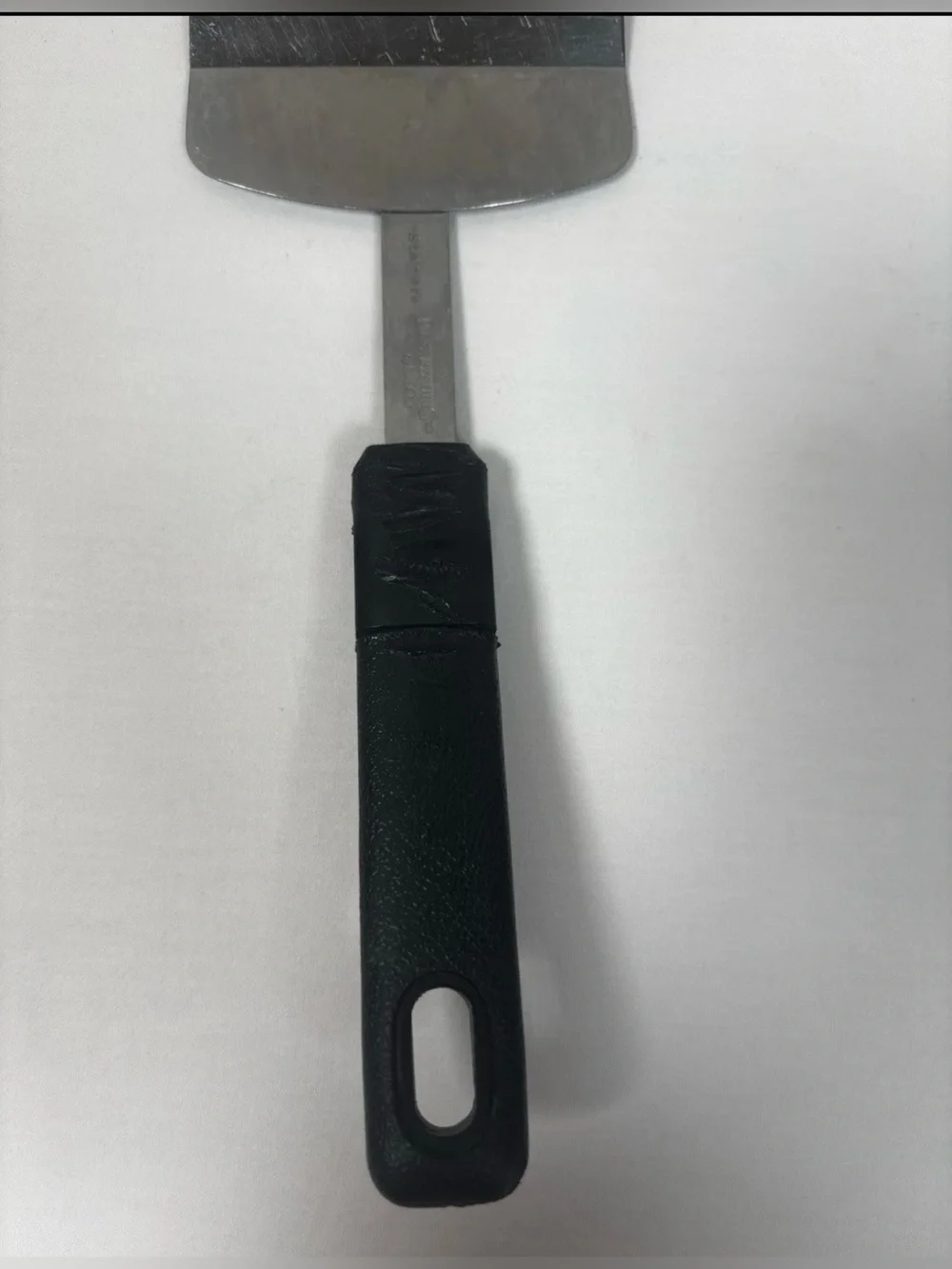 Vintage ECKO Best Results Slotted Spatula Stainless Steel with Black Handle